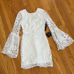 Lulu's White Lace Long Sleeve Dress